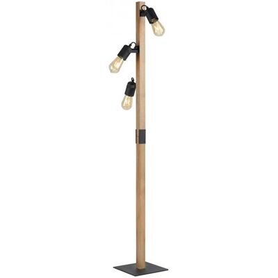 Inny producent Lampa podłogowa Canop 15629-18 do sypialni drewniana czarna Inny producent Lampa podłogowa Canop 15629-18 do sypialni drewniana czarna