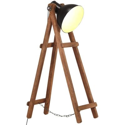 vidaXL Lampa podłogowa, czarna, E27, lite drewno mango vidaXL Lampa podłogowa, czarna, E27, lite drewno mango