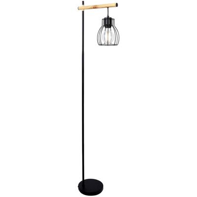 Candellux Lighting Lampa podłogowa czarna klosz koszyczek stalowy Bernita Candellux 51-78766 Candellux Lighting Lampa podłogowa czarna klosz koszyczek stalowy Bernita Candellux 51-78766