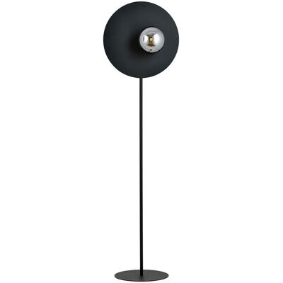 EMIBIG Lampa podłogowa czarna NICEA klosz grafitowy SZKLANY 1xE14 nowoczesny styl EMIBIG Lampa podłogowa czarna NICEA klosz grafitowy SZKLANY 1xE14 nowoczesny styl