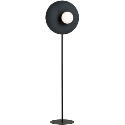 EMIBIG Lampa podłogowa czarna NICEA klosz mleczny SZKLANY 1xE14 nowoczesny styl EMIBIG Lampa podłogowa czarna NICEA klosz mleczny SZKLANY 1xE14 nowoczesny styl