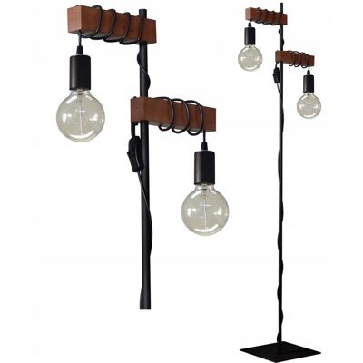 Adex LAMPA PODŁOGOWA DREWNIANA LED LOFT E27 DO SALONU KUCHNI POKOJU STOJĄCA Adex LAMPA PODŁOGOWA DREWNIANA LED LOFT E27 DO SALONU KUCHNI POKOJU STOJĄCA