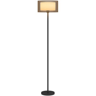 Homcom Lampa podłogowa E27, abażur materiałowy, czarna Homcom Lampa podłogowa E27, abażur materiałowy, czarna