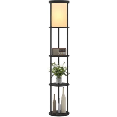 Lampa podłogowa HOMCOM do salonu z 3 okrągłymi półkami, abażur z materiału z 3 kolorami światła, przełącznik nożny, lampa podłogowa do salonu, sypia.. Lampa podłogowa HOMCOM do salonu z 3 okrągłymi półkami, abażur z materiału z 3 kolorami światła, przełącznik nożny, lampa podłogowa do salonu, sypia..