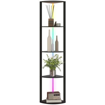 Lampa podłogowa LED RGB HOMCOM z półkami, 5-poziomowa lampa stojąca z możliwością ściemniania i regulacją jasności oraz pilotem, nowoczesna narożna .. Lampa podłogowa LED RGB HOMCOM z półkami, 5-poziomowa lampa stojąca z możliwością ściemniania i regulacją jasności oraz pilotem, nowoczesna narożna ..