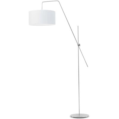 Lampa podłogowa LYSNE Bilbao, 60 W, E27, biała/srebrna, 176x90 cm Lampa podłogowa LYSNE Bilbao, 60 W, E27, biała/srebrna, 176x90 cm