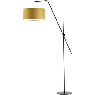 Lampa podłogowa LYSNE Bilbao, 60 W, E27, musztardowa/czarna, 176x90 cm Lampa podłogowa LYSNE Bilbao, 60 W, E27, musztardowa/czarna, 176x90 cm