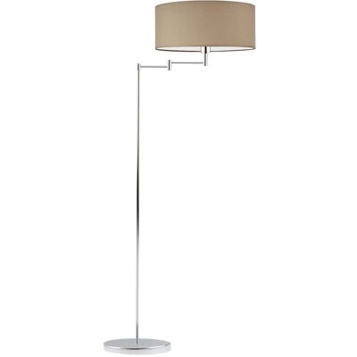 LYSNE Lampa stojąca do salonu z regulowanym ramieniem Cancun, beżowa, chrom, E27, 155x63 cm LYSNE Lampa stojąca do salonu z regulowanym ramieniem Cancun, beżowa, chrom, E27, 155x63 cm