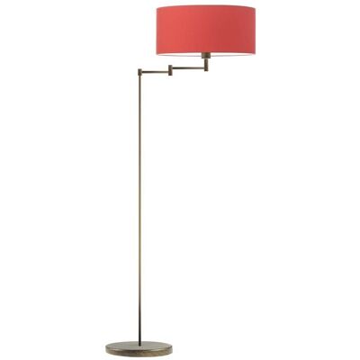 LYSNE Złota lampa podłogowa do salonu z regulowanym ramieniem Cancun, czerwona, stare złoto, E27, 155x63 cm LYSNE Złota lampa podłogowa do salonu z regulowanym ramieniem Cancun, czerwona, stare złoto, E27, 155x63 cm