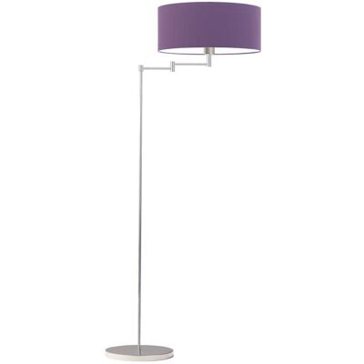 LYSNE Srebrna lampa podłogowa na wysięgniku Cancun, fioletowa, srebrna, E27, 155x63 cm LYSNE Srebrna lampa podłogowa na wysięgniku Cancun, fioletowa, srebrna, E27, 155x63 cm