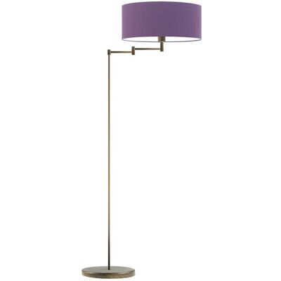 LYSNE Lampa stojąca na wysięgniku do czytania w salonie w kolorze starego złota Cancun, fioletowa, stare złoto, E27, 155x63 cm LYSNE Lampa stojąca na wysięgniku do czytania w salonie w kolorze starego złota Cancun, fioletowa, stare złoto, E27, 155x63 cm