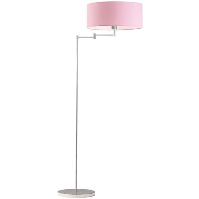 LYSNE Srebrna lampa podłogowa LED do salonu z regulacją kąta padania światła Cancun, jasnoróżowa, srebrna, E27, 155x63 cm LYSNE Srebrna lampa podłogowa LED do salonu z regulacją kąta padania światła Cancun, jasnoróżowa, srebrna, E27, 155x63 cm