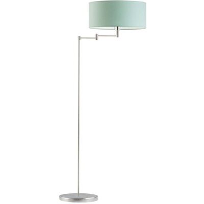 LYSNE Elegancka lampa podłogowa do czytania w salonie z ruchomym ramieniem Cancun, miętowa, stal szczotkowana, E27, 155x63 cm LYSNE Elegancka lampa podłogowa do czytania w salonie z ruchomym ramieniem Cancun, miętowa, stal szczotkowana, E27, 155x63 cm