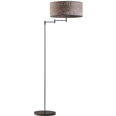 LYSNE Designerska lampa podłogowa LED Cancun, szary melanż (tzw. beton), czarna, E27, 155x63 cm LYSNE Designerska lampa podłogowa LED Cancun, szary melanż (tzw. beton), czarna, E27, 155x63 cm