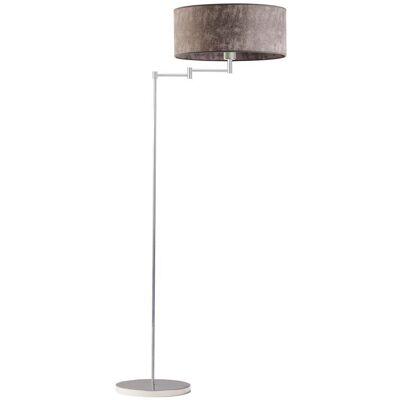 LYSNE Designerska lampa stojąca do salonu w oryginlnej kolorystyce Cancun, szary melanż (tzw. beton), srebrna, E27, 155x63 cm LYSNE Designerska lampa stojąca do salonu w oryginlnej kolorystyce Cancun, szary melanż (tzw. beton), srebrna, E27, 155x63 cm