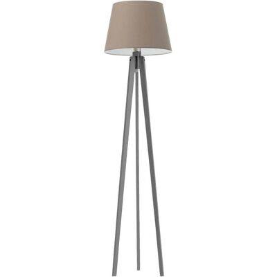LYSNE Lampa stojąca do salonu z abażurem Curacao, 60 W, E27, beżowo-popielata, 158x40 cm LYSNE Lampa stojąca do salonu z abażurem Curacao, 60 W, E27, beżowo-popielata, 158x40 cm