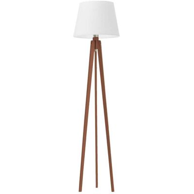 LYSNE Lampa podłogowa do pokoju drewniana na 3 nogach Curacao, 60 W, E27, biało-mahoniowa, 158x40 cm LYSNE Lampa podłogowa do pokoju drewniana na 3 nogach Curacao, 60 W, E27, biało-mahoniowa, 158x40 cm