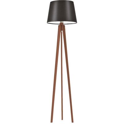 LYSNE Mahoniowa lampa stojąca do salonu z abażurem brązowym w klasycznym stylu Curacao, 60 W, E27, brązowo-mahoniowa, 158x40 cm LYSNE Mahoniowa lampa stojąca do salonu z abażurem brązowym w klasycznym stylu Curacao, 60 W, E27, brązowo-mahoniowa, 158x40 cm