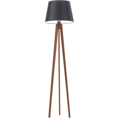 LYSNE Drewniana lampa stojąca do salonu w kolorze mahoniowego drewna Curacao, 60 W, E27, czarno-mahoniowa, 158x40 cm LYSNE Drewniana lampa stojąca do salonu w kolorze mahoniowego drewna Curacao, 60 W, E27, czarno-mahoniowa, 158x40 cm