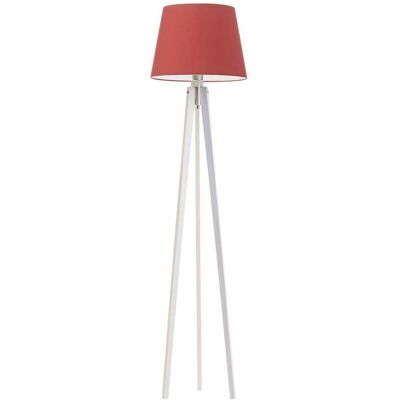 LYSNE Lampa podłogowa drewniana trójnóg Curacao, 60 W, E27, czerwono-biała, 158x40 cm LYSNE Lampa podłogowa drewniana trójnóg Curacao, 60 W, E27, czerwono-biała, 158x40 cm