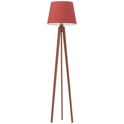 LYSNE Podłogowa lampa stojąca drewniana w stylu skandynawskim Curacao, 60 W, E27, czerwono-mahoniowa, 158x40 cm LYSNE Podłogowa lampa stojąca drewniana w stylu skandynawskim Curacao, 60 W, E27, czerwono-mahoniowa, 158x40 cm
