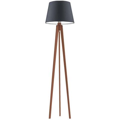 LYSNE Ekskluzywna lampa podłogowa do salonu z abażurem Curacao, 60 W, E27, grafitowo-mahoniowa, 158x40 cm LYSNE Ekskluzywna lampa podłogowa do salonu z abażurem Curacao, 60 W, E27, grafitowo-mahoniowa, 158x40 cm