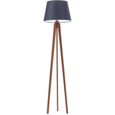 LYSNE Okazała lampa podłogowa do salonu z abażurem LED Curacao, 60 W, E27, granatowo-mahoniowa, 158x40 cm LYSNE Okazała lampa podłogowa do salonu z abażurem LED Curacao, 60 W, E27, granatowo-mahoniowa, 158x40 cm