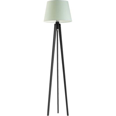 Drewniana lampa podłogowa na trzech nogach z abażurem LYSNE Curacao, 60 W, E27, miętowo-hebanowa, 158x40 cm Drewniana lampa podłogowa na trzech nogach z abażurem LYSNE Curacao, 60 W, E27, miętowo-hebanowa, 158x40 cm