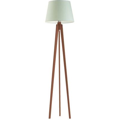 Drewniana lampa podłogowa na 3 nogach do pokoju dziecięcego LYSNE Curacao, 60 W, E27, miętowo-mahoniowa, 158x40 cm Drewniana lampa podłogowa na 3 nogach do pokoju dziecięcego LYSNE Curacao, 60 W, E27, miętowo-mahoniowa, 158x40 cm