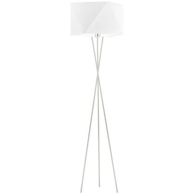 Lampa podłogowa LYSNE Dakar, 60 W, E27, biała/srebrna, 164x45 cm Lampa podłogowa LYSNE Dakar, 60 W, E27, biała/srebrna, 164x45 cm