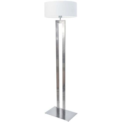 LYSNE Duża lampa stojąca do salonu w srebrnym kolorze Kalifornia, 60 W, E27, biało-srebrna, 161x40 cm LYSNE Duża lampa stojąca do salonu w srebrnym kolorze Kalifornia, 60 W, E27, biało-srebrna, 161x40 cm