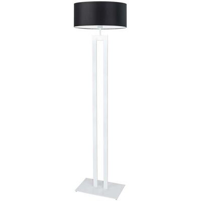 LYSNE Czarno-biała lampa podłogowa do salonu w nowoczesnym stylu Kalifornia, 60 W, E27, czarno-biała, 161x40 cm LYSNE Czarno-biała lampa podłogowa do salonu w nowoczesnym stylu Kalifornia, 60 W, E27, czarno-biała, 161x40 cm