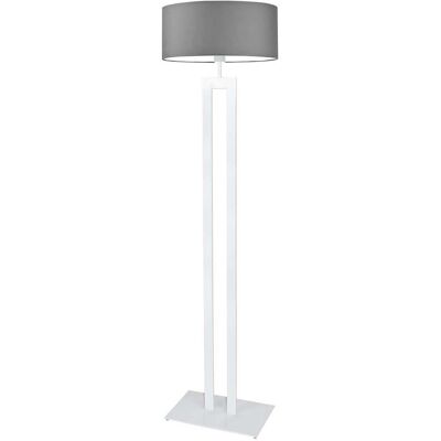 LYSNE Piękna lampa podłogowa do salonu w skandynawskim stylu Kalifornia, 60 W, E27, stalowo-biała, 161x40 cm LYSNE Piękna lampa podłogowa do salonu w skandynawskim stylu Kalifornia, 60 W, E27, stalowo-biała, 161x40 cm