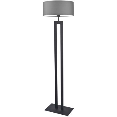 LYSNE Czarna lampa podłogowa do salonu w stylu rustykalnym Kalifornia, 60 W, E27, stalowo-czarna, 161x40 cm LYSNE Czarna lampa podłogowa do salonu w stylu rustykalnym Kalifornia, 60 W, E27, stalowo-czarna, 161x40 cm