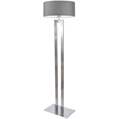 LYSNE Duża lampa stojąca do salonu w kolorze srebrnym Kalifornia, 60 W, E27, stalowo-srebrna, 161x40 cm LYSNE Duża lampa stojąca do salonu w kolorze srebrnym Kalifornia, 60 W, E27, stalowo-srebrna, 161x40 cm