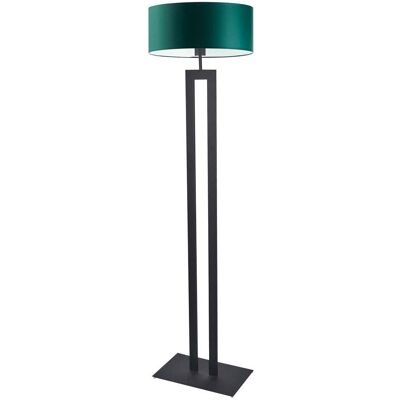 LYSNE Czarno-zielona lampa podłogowa w stylu urban jungle Kalifornia, 60 W, E27, zieleń butelkowa-czarna, 161x40 cm LYSNE Czarno-zielona lampa podłogowa w stylu urban jungle Kalifornia, 60 W, E27, zieleń butelkowa-czarna, 161x40 cm