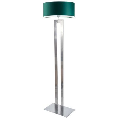 LYSNE Srebrna lampa podłogowa w stylu urban jungle z abażurem w kolorze butelkowej zieleni Kalifornia, 60 W, E27, zieleń butelkowa-srebrna, 161x40 cm LYSNE Srebrna lampa podłogowa w stylu urban jungle z abażurem w kolorze butelkowej zieleni Kalifornia, 60 W, E27, zieleń butelkowa-srebrna, 161x40 cm