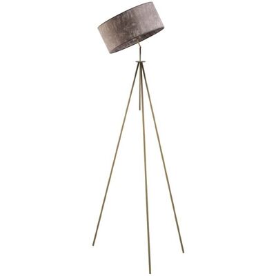 LYSNE Złota lampa podłogowana LED trójnogu z abażurem Malmo, 60 W, E27, beton-złota, 145x50 cm LYSNE Złota lampa podłogowana LED trójnogu z abażurem Malmo, 60 W, E27, beton-złota, 145x50 cm