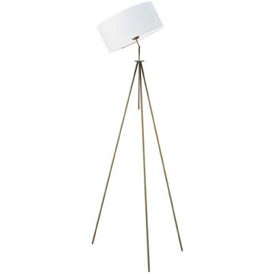 LYSNE Regulowana lampa stojąca do salonu w stylu glamour Malmo, 60 W, E27, biało-złota, 145x50 cm LYSNE Regulowana lampa stojąca do salonu w stylu glamour Malmo, 60 W, E27, biało-złota, 145x50 cm