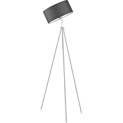 LYSNE Srebrna lampa stojąca LED z grafitowym abażurem Malmo, 60 W, E27, grafitowo-srebrna, 145x50 cm LYSNE Srebrna lampa stojąca LED z grafitowym abażurem Malmo, 60 W, E27, grafitowo-srebrna, 145x50 cm