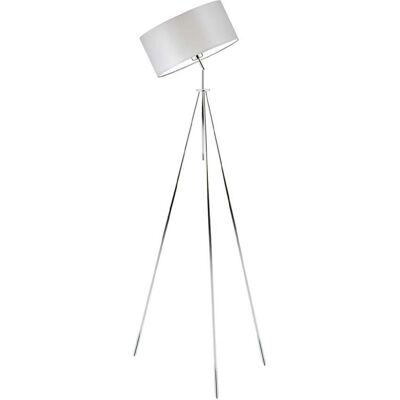 LYSNE Regulowana lampa podłogowa do salonu w stylu skandynawskim Malmo, 60 W, E27, jasnoszary-chrom, 145x50 cm LYSNE Regulowana lampa podłogowa do salonu w stylu skandynawskim Malmo, 60 W, E27, jasnoszary-chrom, 145x50 cm