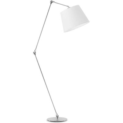 Lampa podłogowa LYSNE Manila, 60 W, E27, biała/srebrna, 177x60 cm Lampa podłogowa LYSNE Manila, 60 W, E27, biała/srebrna, 177x60 cm