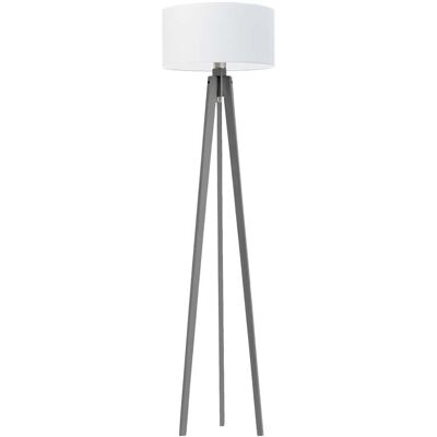 Lampa podłogowa LYSNE Miami, 60 W, E27, biało-popielata, 148x40 cm Lampa podłogowa LYSNE Miami, 60 W, E27, biało-popielata, 148x40 cm