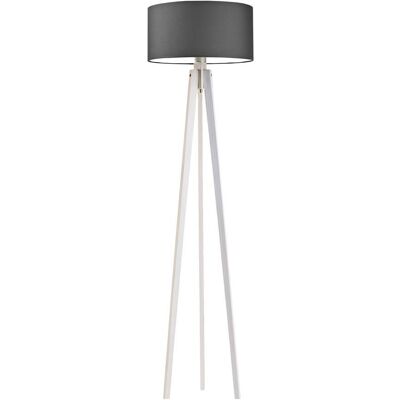 LYSNE Lampa stojąca z drewna na 3 nogach z granatowym abażurem Miami, 60 W, E27, grafitowo-biała, 148x40 cm LYSNE Lampa stojąca z drewna na 3 nogach z granatowym abażurem Miami, 60 W, E27, grafitowo-biała, 148x40 cm