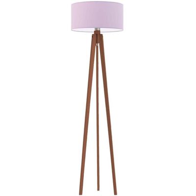 LYSNE Drewniana lampa podłogowa na trójnogu z abażurem Miami, 60 W, E27, jasnofioletowo-mahoniowa, 148x40 cm LYSNE Drewniana lampa podłogowa na trójnogu z abażurem Miami, 60 W, E27, jasnofioletowo-mahoniowa, 148x40 cm