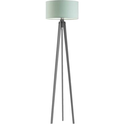Lampa podłogowa na trójnogu z abażurem miętowym LYSNE Miami, 60 W, E27, miętowo-popielata, 148x40 cm Lampa podłogowa na trójnogu z abażurem miętowym LYSNE Miami, 60 W, E27, miętowo-popielata, 148x40 cm