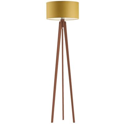 LYSNE Lampa podłogowa z musztardowym kloszem Miami, 60 W, E27, musztardowo-mahoniowa, 148x40 cm LYSNE Lampa podłogowa z musztardowym kloszem Miami, 60 W, E27, musztardowo-mahoniowa, 148x40 cm