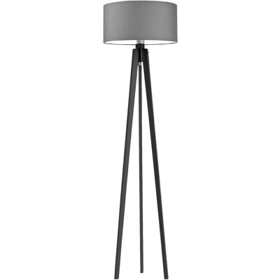 LYSNE Trójnóg drewniany do salonu w stylu skandynawskim Miami, 60 W, E27, stalowo-hebanowa, 148x40 cm LYSNE Trójnóg drewniany do salonu w stylu skandynawskim Miami, 60 W, E27, stalowo-hebanowa, 148x40 cm