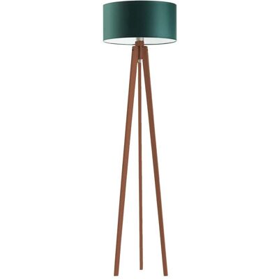 LYSNE Lampa podłogowa na trójnogu z abażurem do sypialni Miami, 60 W, E27, zieleń butelkowa-mahoniowa, 148x40 cm LYSNE Lampa podłogowa na trójnogu z abażurem do sypialni Miami, 60 W, E27, zieleń butelkowa-mahoniowa, 148x40 cm