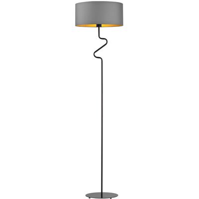 Lampa podłogowa LYSNE Moroni Gold, szary stalowy ze złotym wnętrzem Lampa podłogowa LYSNE Moroni Gold, szary stalowy ze złotym wnętrzem